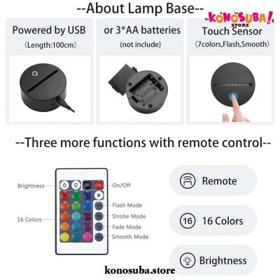 2021 Konosuba Megumin 3D Led Lamp Night Light