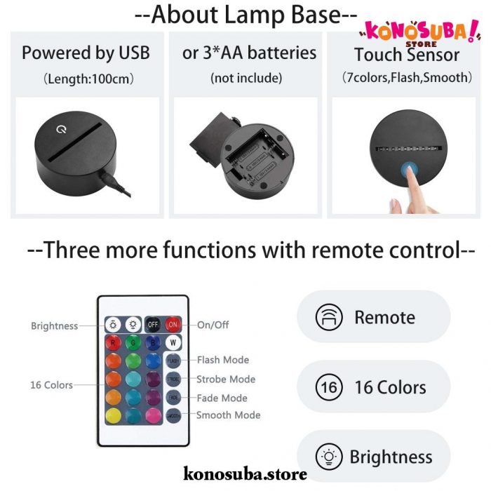 2021 Konosuba Megumin 3D Led Lamp Night Light