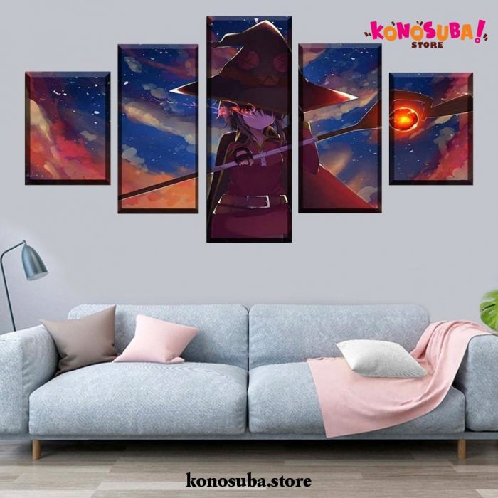 5 Pieces Konosuba Megumin Night Canvas Wall Art