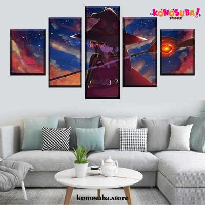 5 Pieces Konosuba Megumin Night Canvas Wall Art