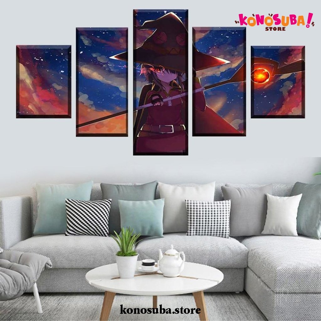 5 Pieces Konosuba Megumin Night Canvas Wall Art