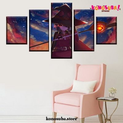 5 Pieces Konosuba Megumin Night Canvas Wall Art