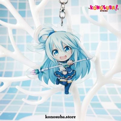 Cute Konosuba Aqua Acrylic Keychain For Bags Type 1