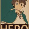 Konosuba Satou Kazuma Vintage Kraft Paper Poster
