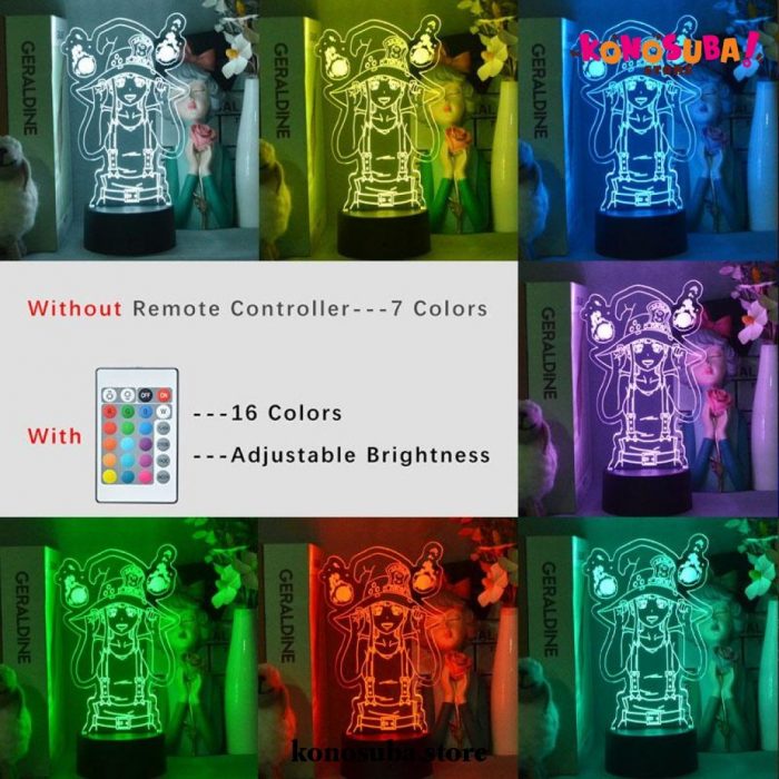 Lovely Konosuba Megumin Girl 3D Lamp Night Light