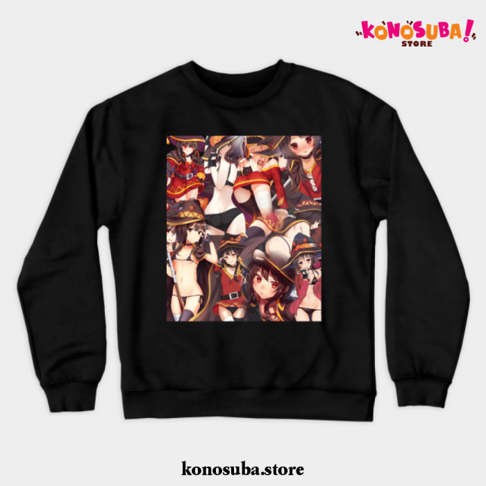Megumin Collage Crewneck Sweatshirt Black / S
