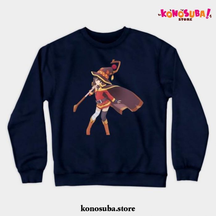 Megumin Konosuba Cute Crewneck Sweatshirt Navy Blue / S