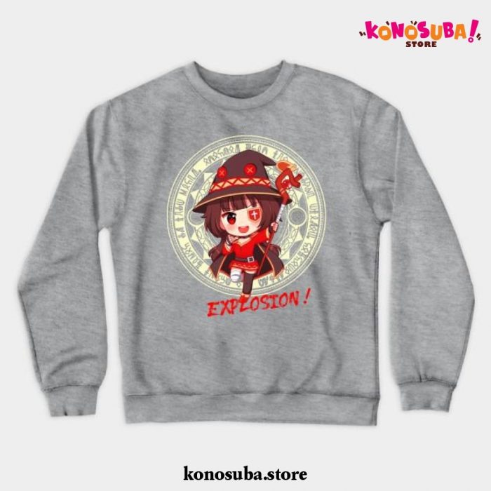 Megumin Konosuba Explosion Magic Crewneck Sweatshirt Gray / S