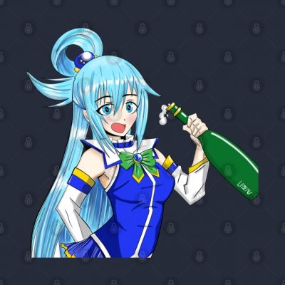 Aqua The Mighty And Drunk Goddess In Konosuba Art Crewneck Sweatshirt Official Cow Anime Merch