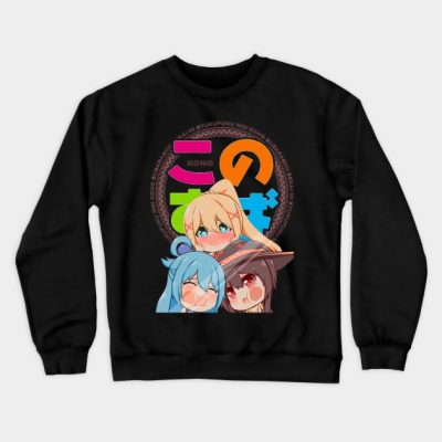 Konosuba Trio Crewneck Sweatshirt Official Cow Anime Merch