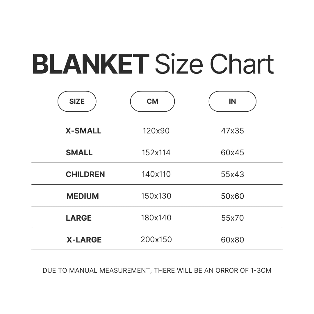 Blanket Size Chart - Konosuba Store
