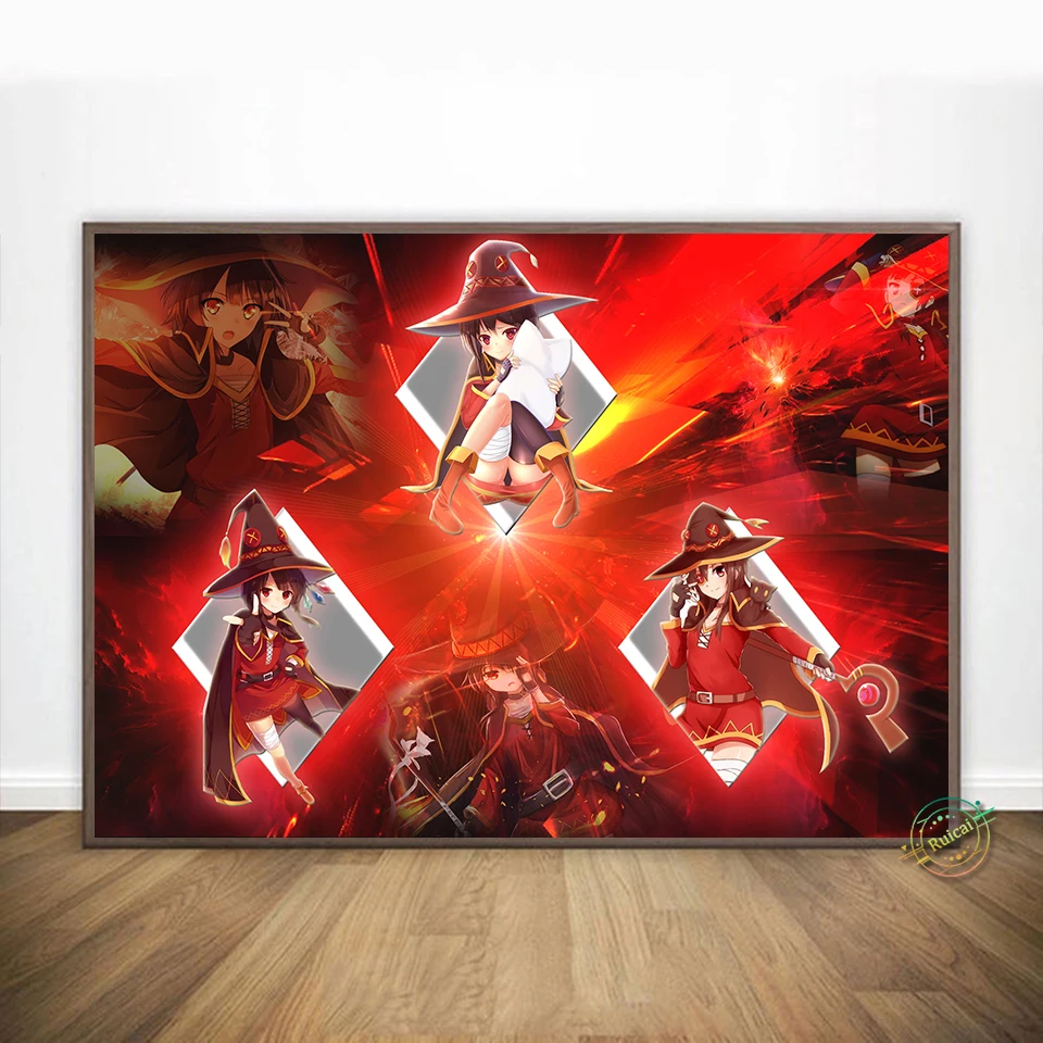 KonoSuba MEGUMIN Poster Japan Anime Wall Art Canvas Painting Wall Pictures For Living Girls Bedroom Room 13 - Konosuba Store
