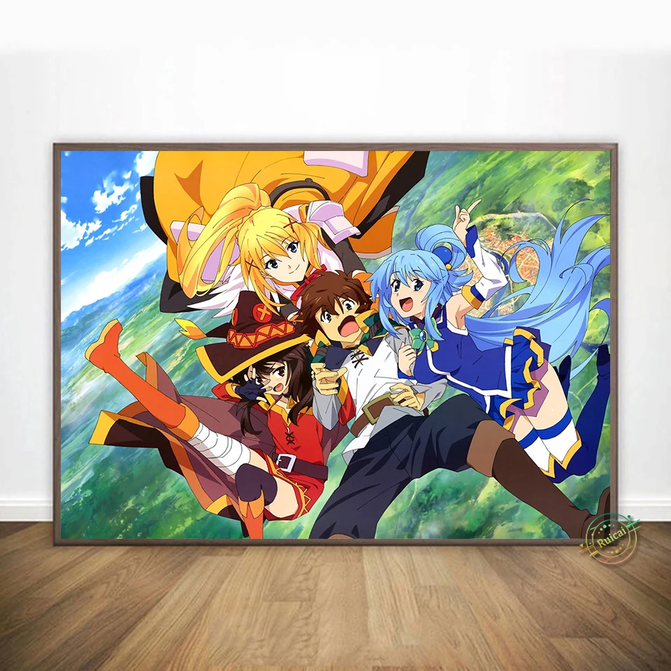KonoSuba MEGUMIN Poster Japan Anime Wall Art Canvas Painting Wall Pictures For Living Girls Bedroom Room 14 - Konosuba Store