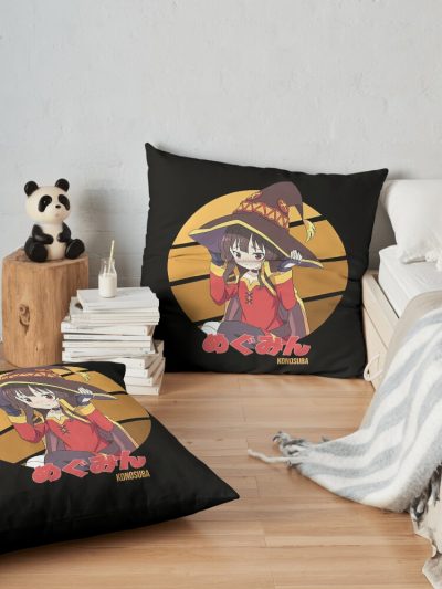Megumin Konosuba Design Throw Pillow Official Cow Anime Merch