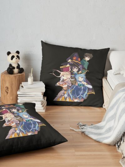 Konosuba 1 Throw Pillow Official Cow Anime Merch