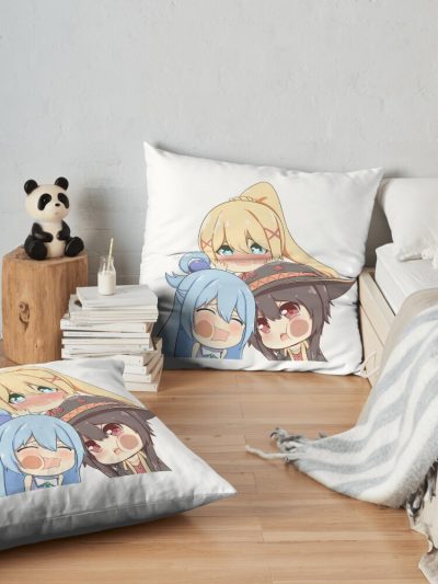 Konosuba! - Aqua, Megumin, Darkness Throw Pillow Official Cow Anime Merch