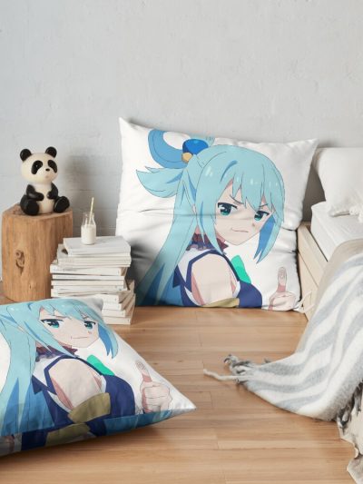 Aqua - Konosuba Throw Pillow Official Cow Anime Merch