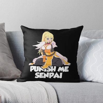 Konosuba Blonde Darkness Punish Me Senpai Hentai Anime Throw Pillow Official Cow Anime Merch