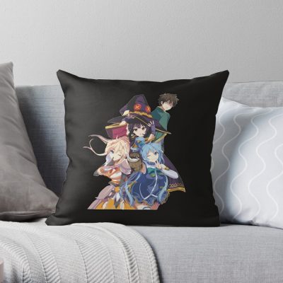 Konosuba 1 Throw Pillow Official Cow Anime Merch