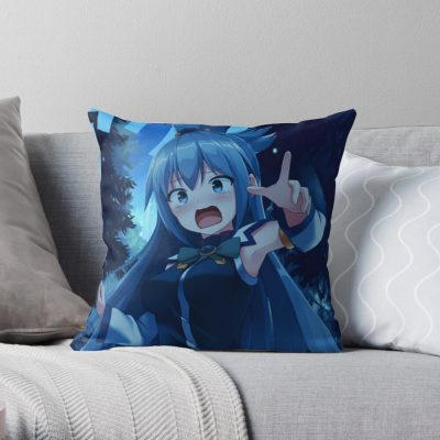 Aqua Konosuba Anime Throw Pillow Official Cow Anime Merch