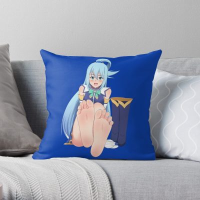Aqua Konosuba-Sexy Feet Throw Pillow Official Cow Anime Merch