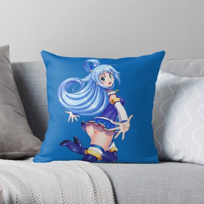 Aqua - Konosuba Throw Pillow Official Cow Anime Merch