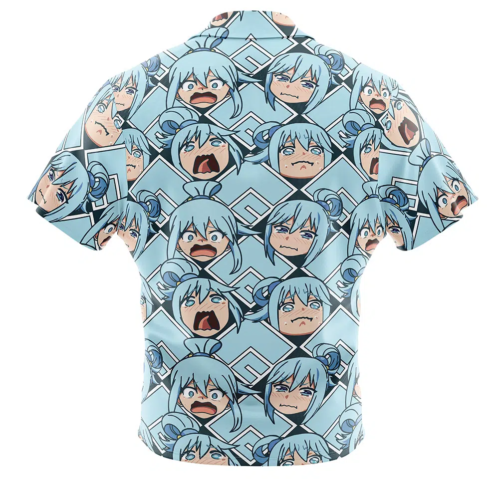 Aqua Axis Order Konosuba Short Sleeve Hawaiian Shirt BACK mockup - Konosuba Store