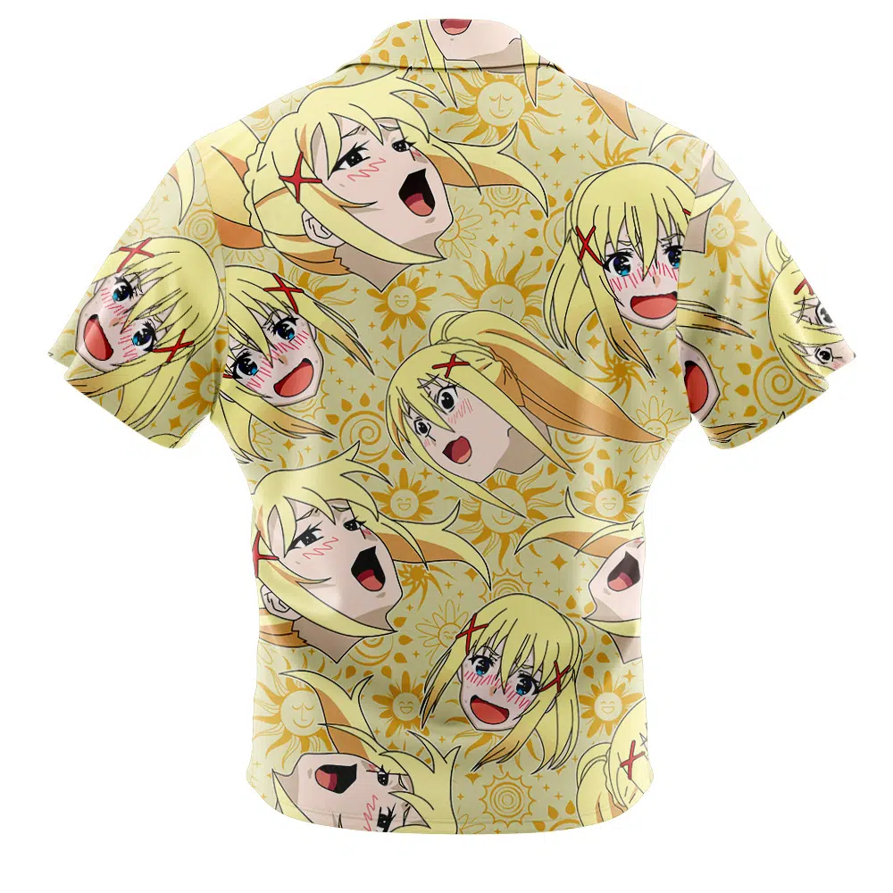 Darkness Konosuba Button Up Hawaiian Shirt BACK Mockup - Konosuba Store