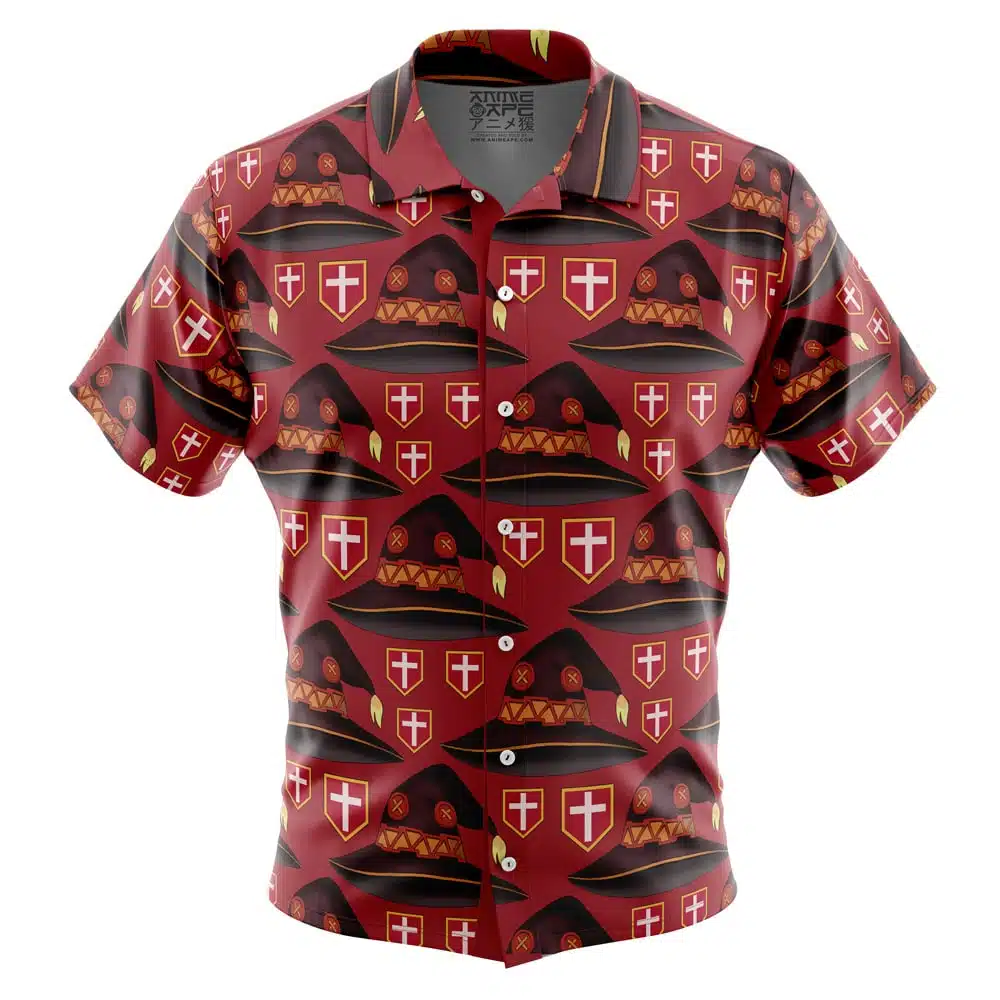 megumin Button Up Hawaiian Shirt front new - Konosuba Store