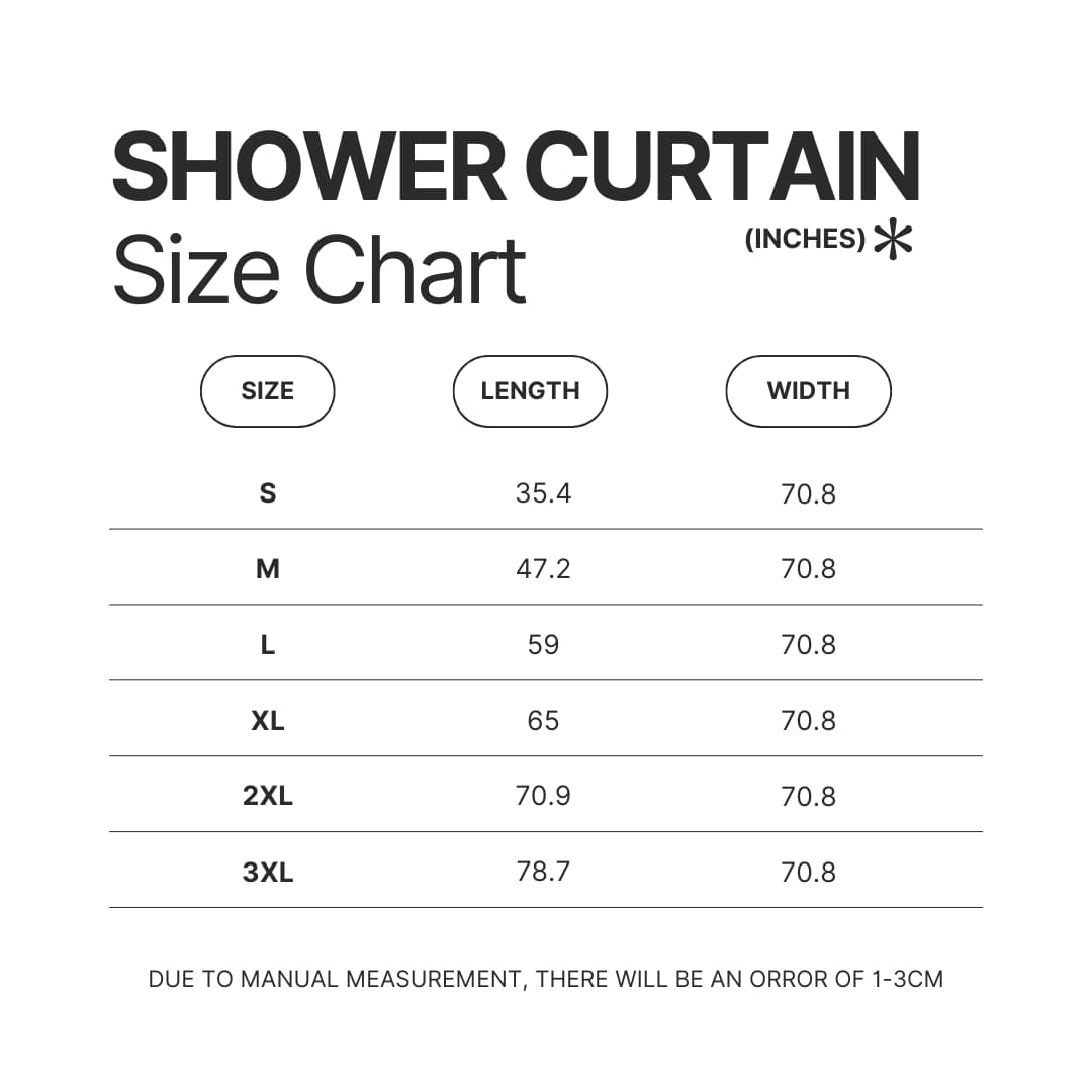 Shower Curtain Size Chart - Konosuba Store